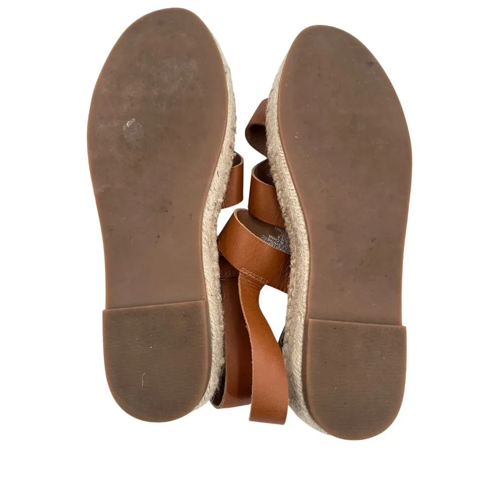 Madewell The Malia Espadrille Sandal Womens Leather Brown size‎ 9